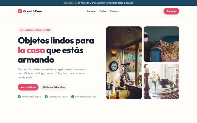 Portada del sitio de Guavirá Casa
